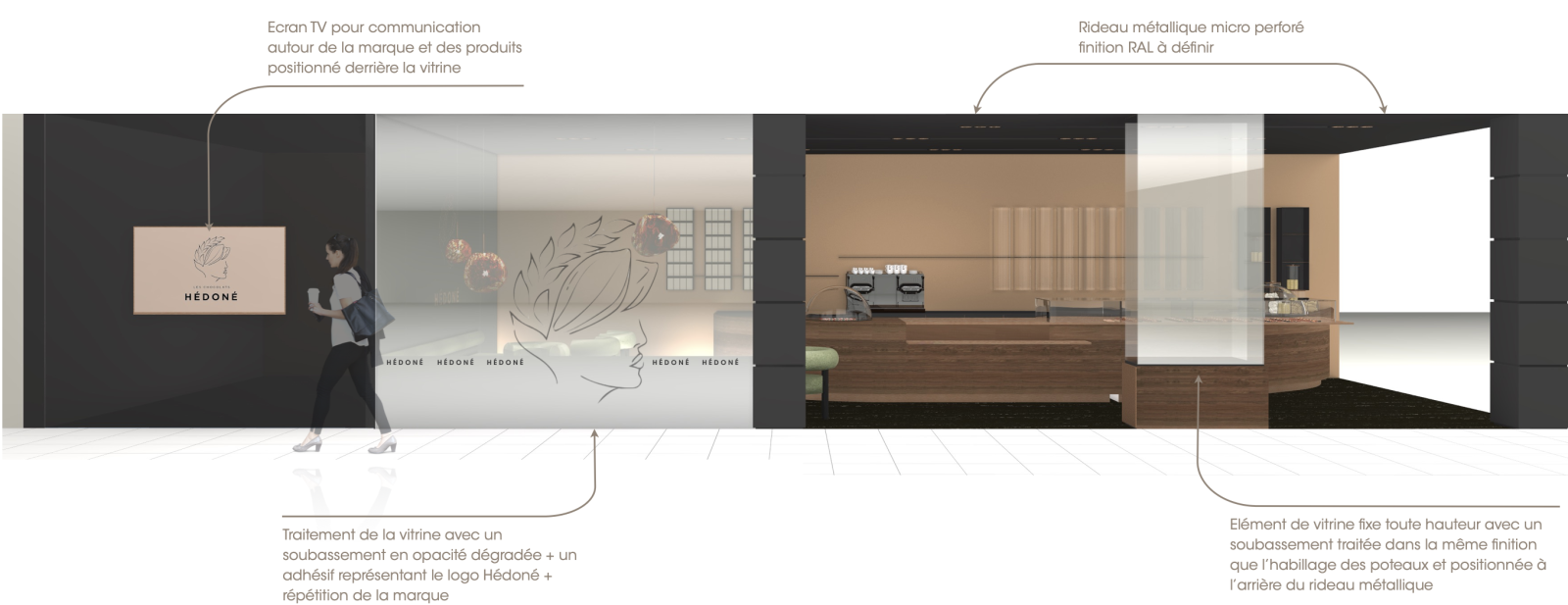 Réalisation du projet pour la boutique Hédoné à Illzach près de Mulhouse