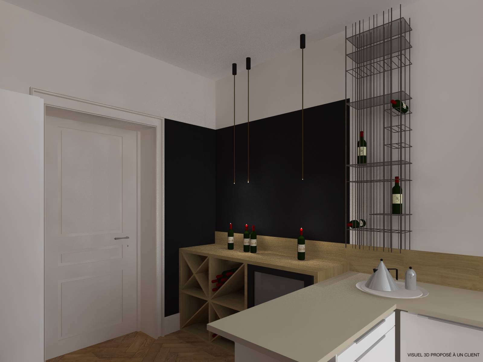 Porte bouteille métallique